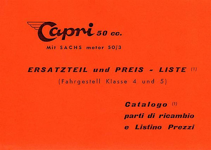 Capri Roller mit Sachs Motor 50/3 Ersatzteilliste, Buchcover