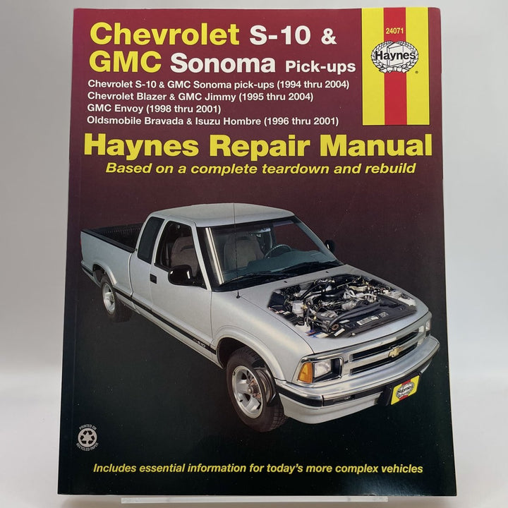 Chevrolet S-10 & Blazer, GMC Sonoma, Jimmy & Envoy, Oldsmobile Bravada, Isuzu Hombre automotive repair manual