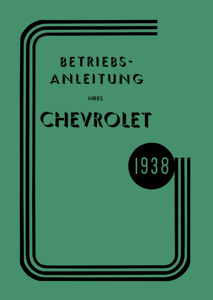 Chevrolet Modelle 1938 Betriebsanleitung, Buchcover