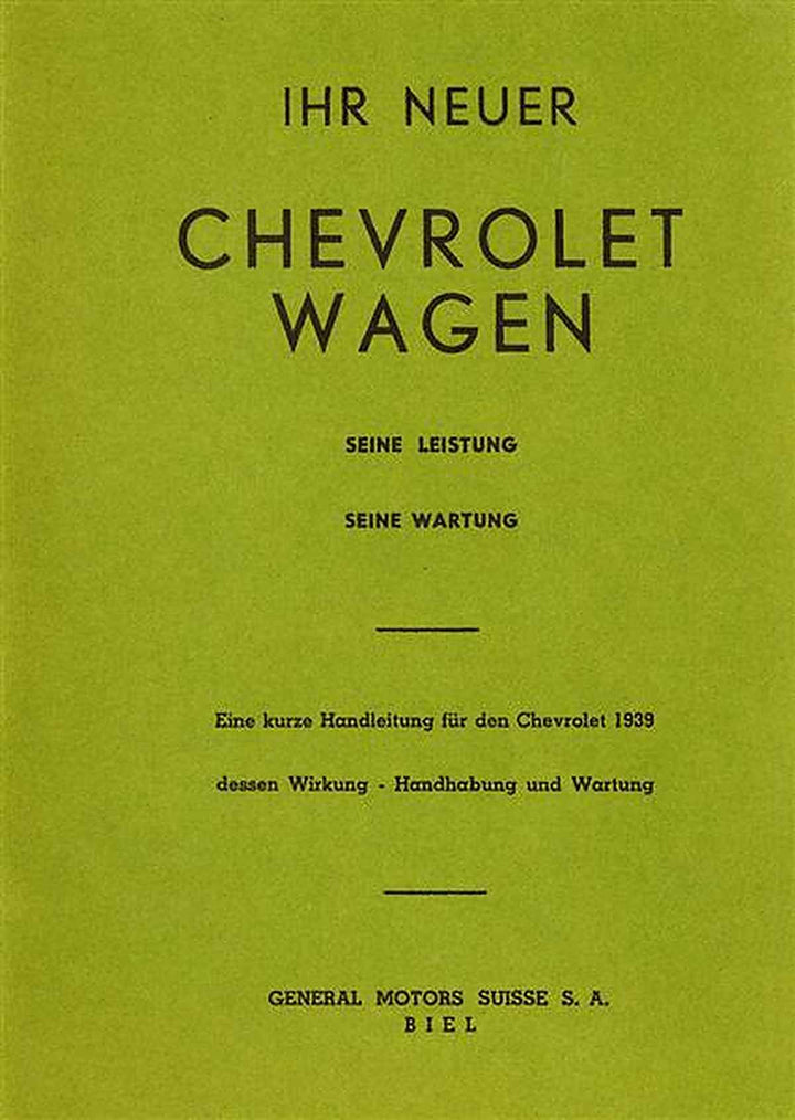 Chevrolet Imperial De Luxe Knee Action Master Knee Action Betriebsanleitung, Buchcover