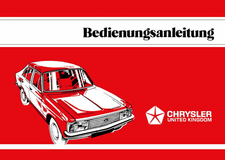 Chrysler 1300 und 1600 Sunbeam GLS Betriebsanleitung, Buchcover