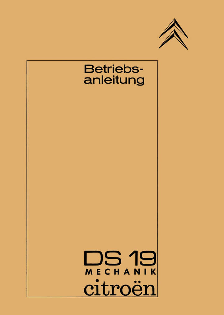 Citroen DS 19 Betriebsanleitung, Buchcover
