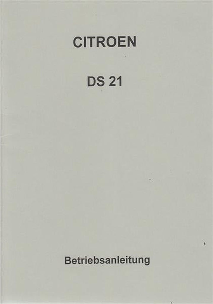 Citroen DS 21, Betriebsanleitung, Buchcover