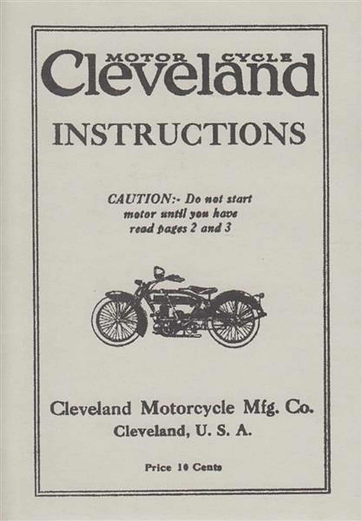 Cleveland Motorcycle Instructions, Buchcover