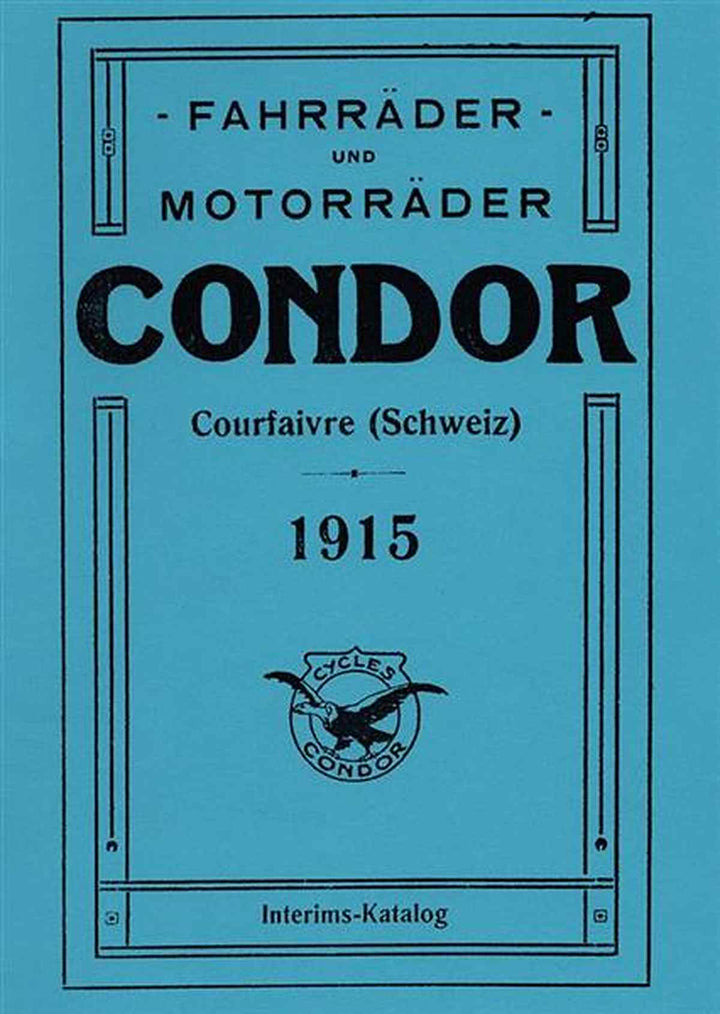 Condor Fahrräder und Motorräder 1915 Ersatzteilkatalog, Buchcover