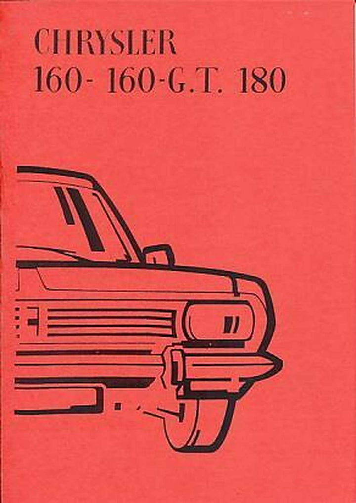 Crysler 160- 160-G,T. 180, Betriebsanleitung, Buchcover