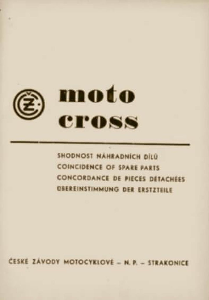 CZ 125, 250, 360, 380 Moto Cross, 984/05, 984/03, 980/01, 980/07, 969/01, 981/01, 981/04 Übereinstimmung der Ersatzteile, Buchcover