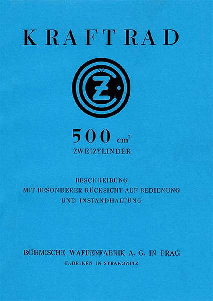 CZ 500 Betriebsanleitung, Buchcover