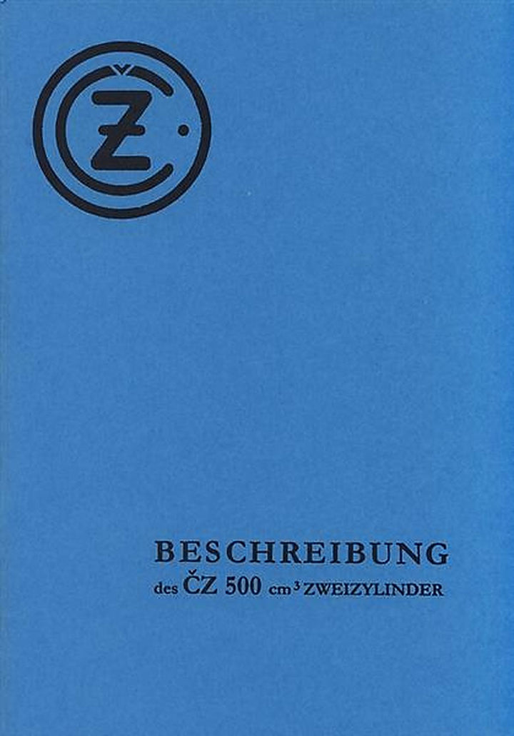 CZ 2-Zylinder Kraftrad, 500 ccm, Betriebsanleitung, Buchcover