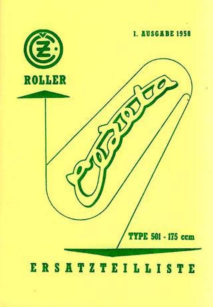 CZ Cezeta Roller Typ 501 mit 175 ccm, Ersatzteilkatalog, Buchcover