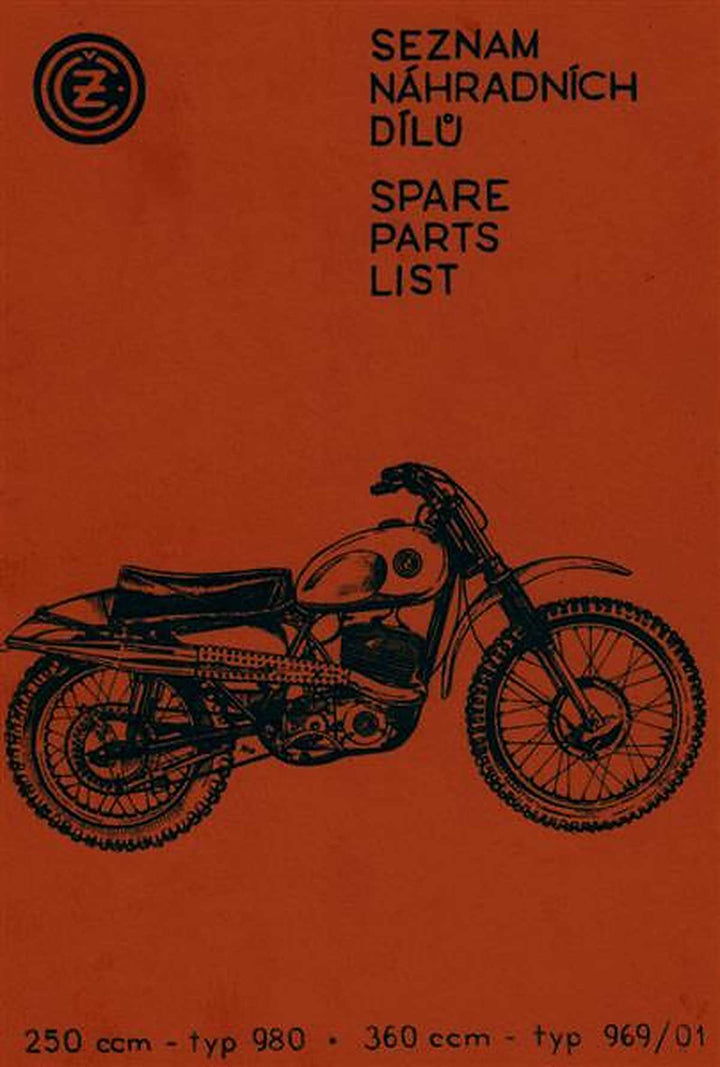 CZ Moto Cross 250/360, Typ 980 u. 969/01, Spare Parts List, Buchcover