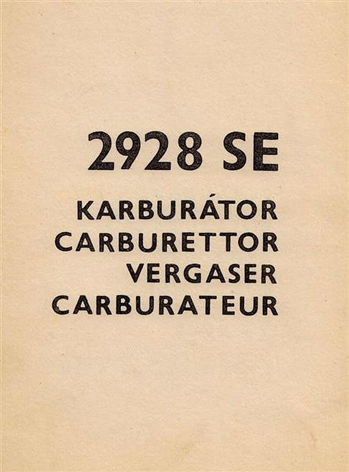 CZ Vergaser 2928 SE, Ersatzteilkatalog, Buchcover