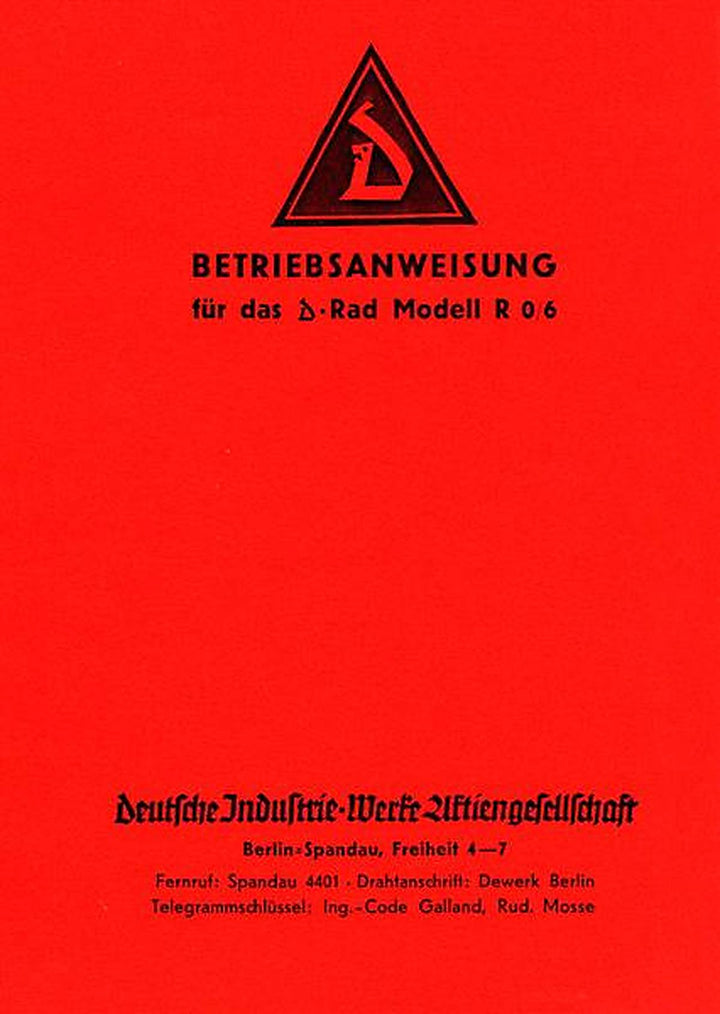 D-Rad R 0/6 Betriebsanleitung, Buchcover
