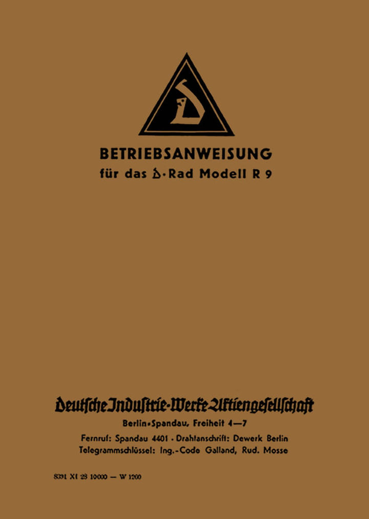 D-Rad R 9 Betriebsanleitung, Buchcover