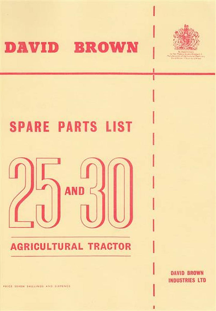 David Brown Tractor 25 und 30, Spare parts list, Buchcover