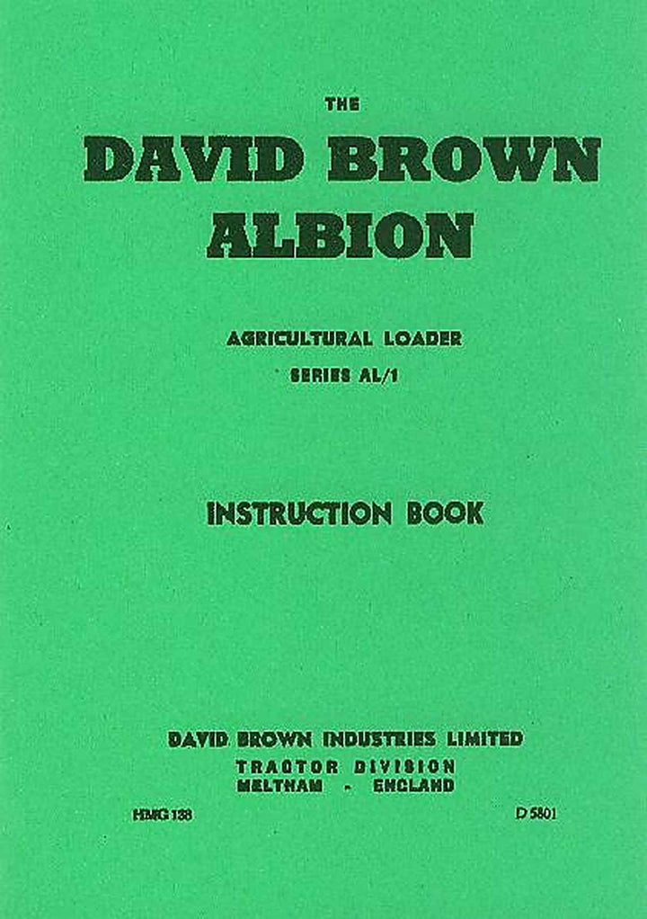 David Brown Albion, Frontlader Serie AL/1, Betriebsanleitung, Buchcover