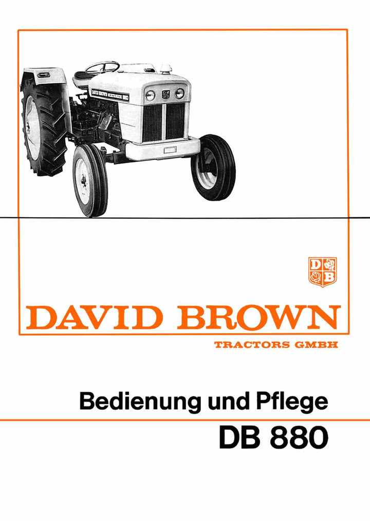 David Brown DB 880 Betriebsanleitung, Buchcover