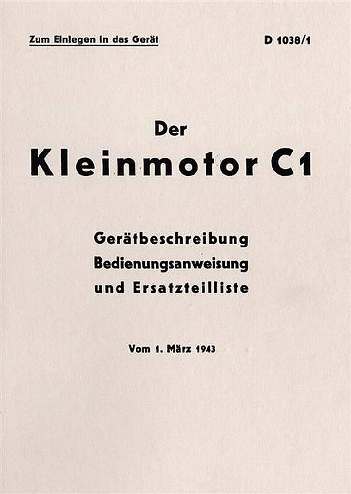 Der Kleinmotor C1 Gerätbeschreibung, Buchcover