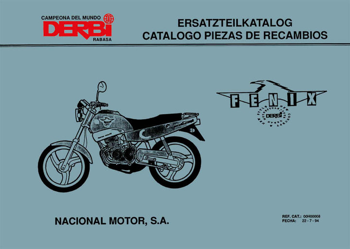 Derbi Fenix Ersatzteilkatalog, Buchcover