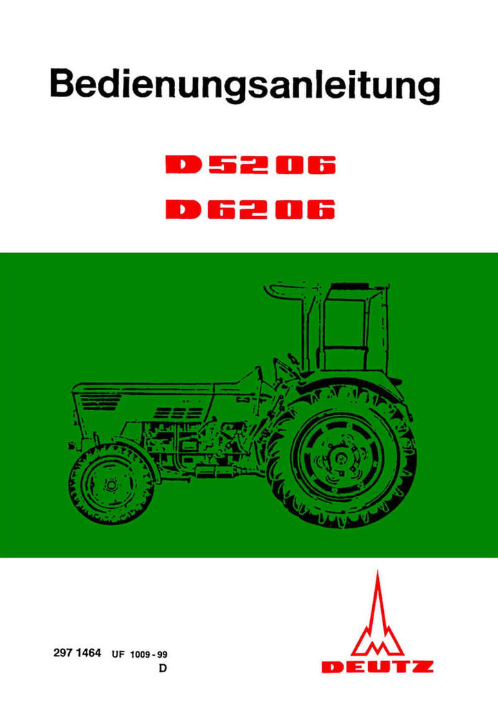 Deutz D5206 und D6206 Betriebsanleitung, Buchcover