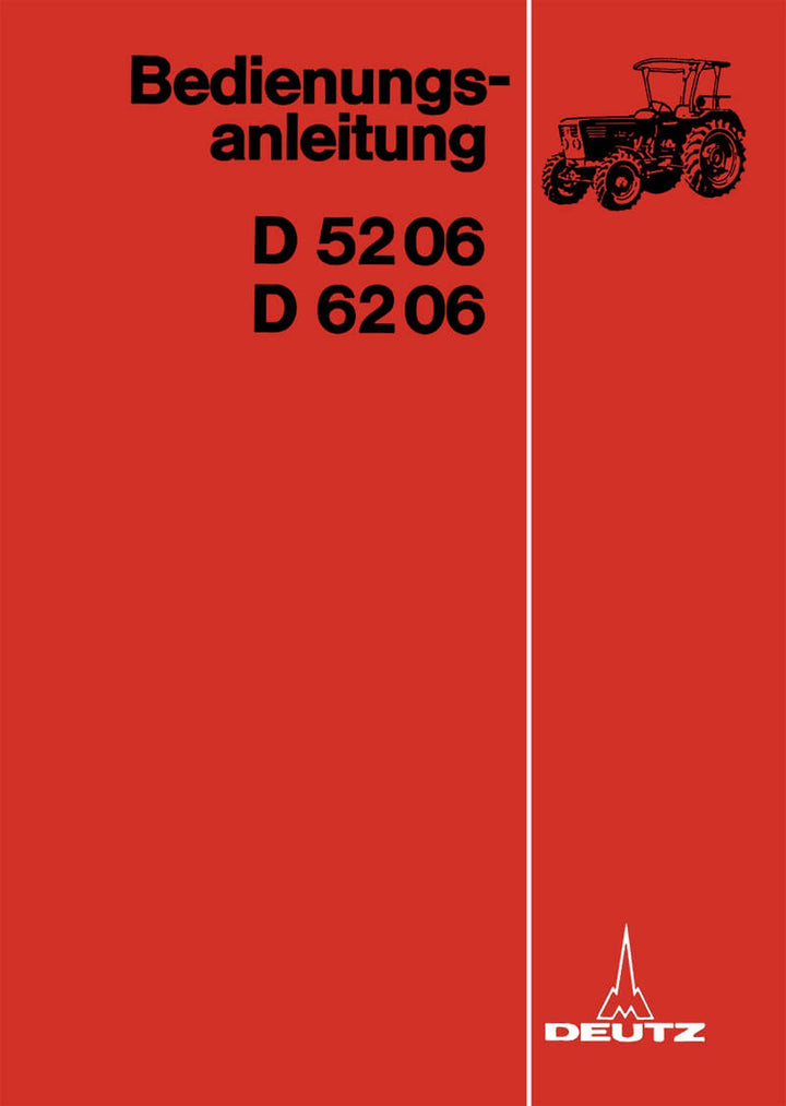 Deutz D5206 und D6206 Betriebsanleitung, Buchcover