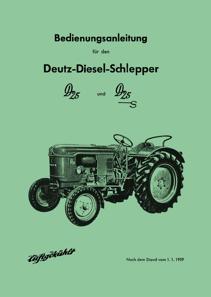 Deutz D25 und D25S Betriebsanleitung, Buchcover