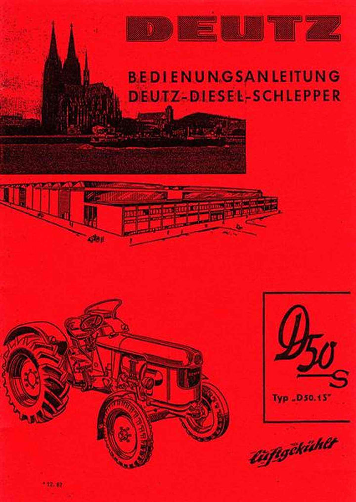 Deutz D50S und D50.1S Dieselschlepper Betriebsanleitung, Buchcover