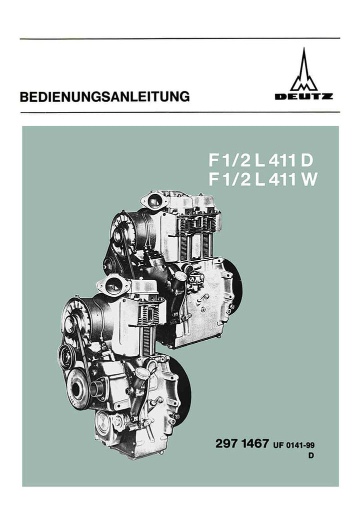 Deutz F1/2L411D und F1/2L411W Motor Betriebsanleitung, Buchcover
