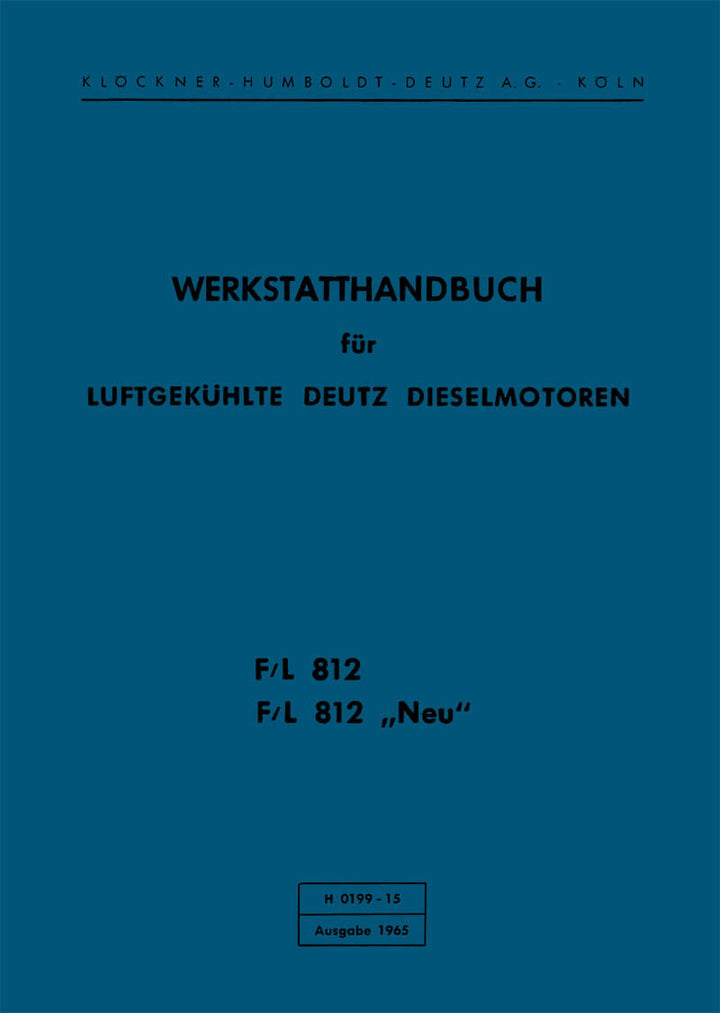 Deutz F/L812 und F/L812 Werkstatthandbuch, Buchcover