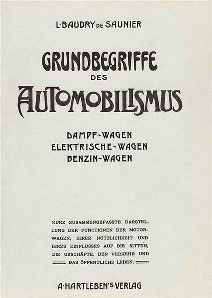 Die Grundbegriffe des Automobilismus 1902, Buchcover