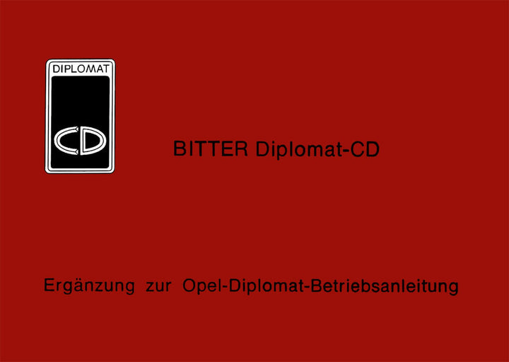 Opel Diplomat-CD - Ergänzung Betriebsanleitung, Buchcover