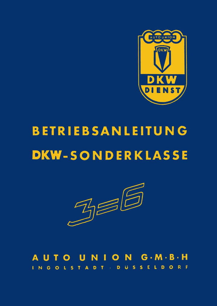DKW 3 und 6 Sonderklasse Betriebsanleitung, Buchcover