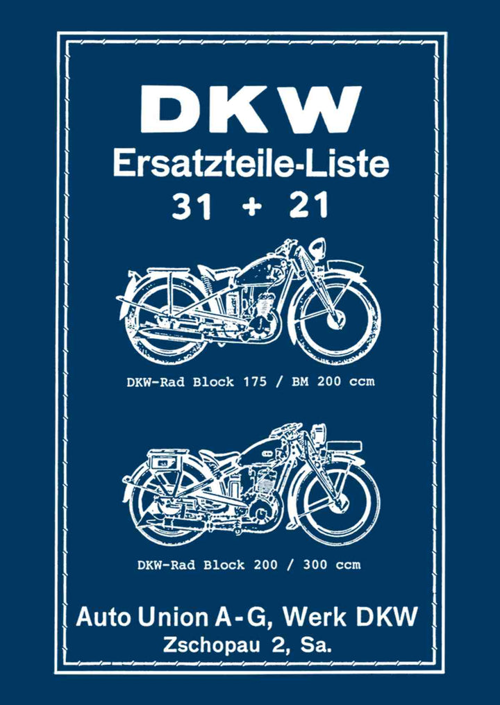 DKW Block 175 200 300 und BM200 Ersatzteilkatalog, Buchcover
