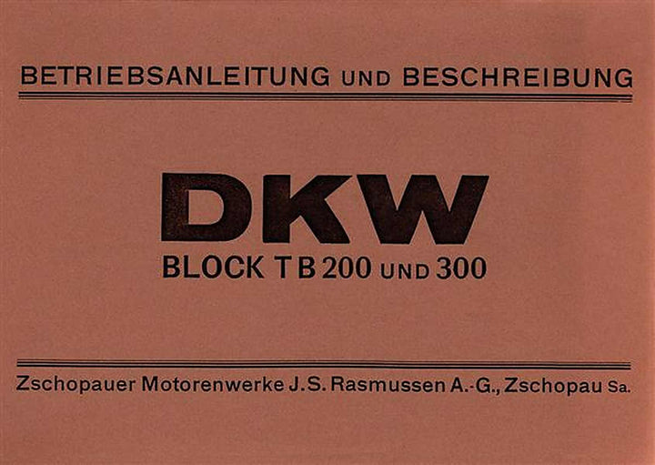 DKW Block TB200 TB300 Betriebsanleitung, Buchcover