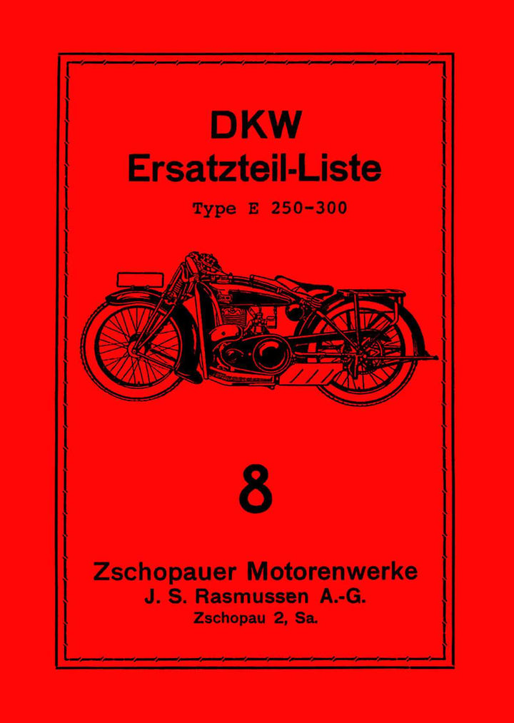DKW E250 und E300 Ersatzteilkatalog, Buchcover