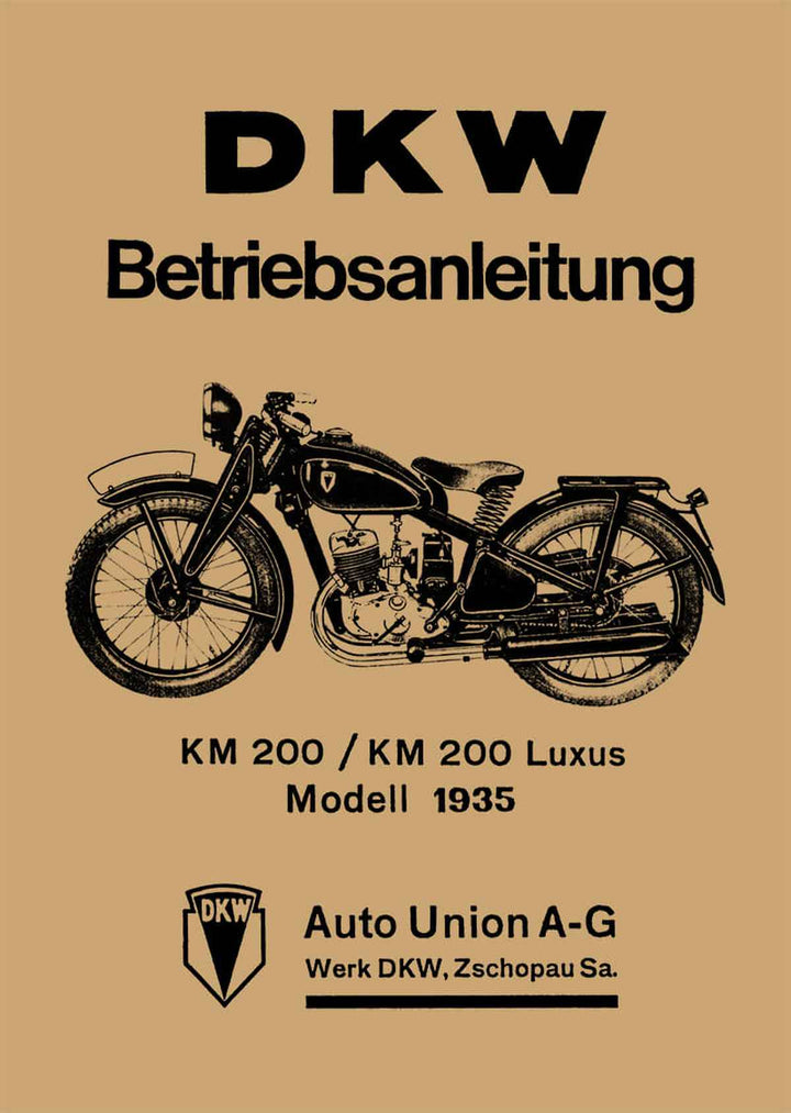 DKW KM200 und KM200 Luxus Betriebsanleitung, Buchcover