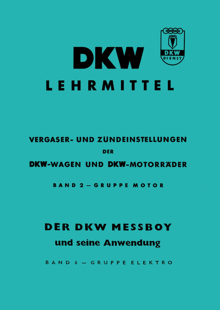 DKW Vergasereinstellungen und Zündeinstellungen, Buchcover