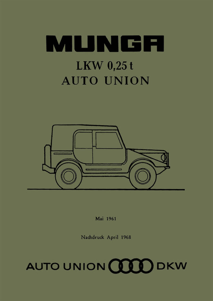 DKW Munga LKW 0,25t Betriebsanleitung, Buchcover