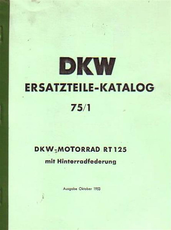 DKW RT125 Ersatzteilkatalog, Buchcover