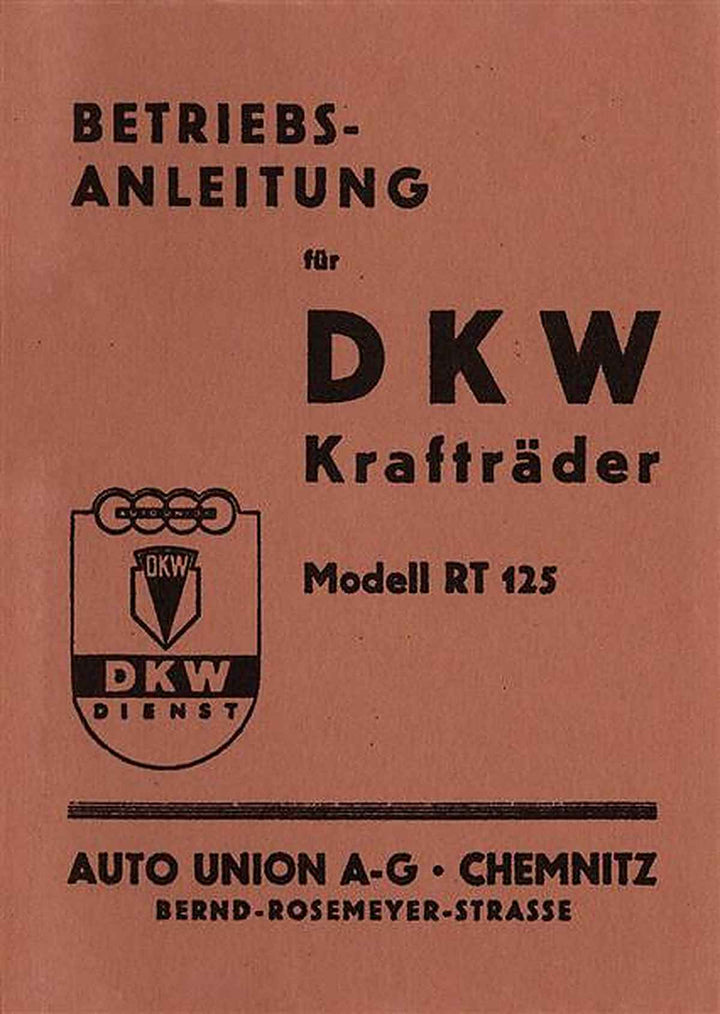 DKW RT125 Bedienungsanleitung, Buchcover