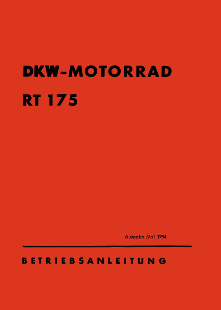 DKW RT175 Betriebsanleitung, Buchcover