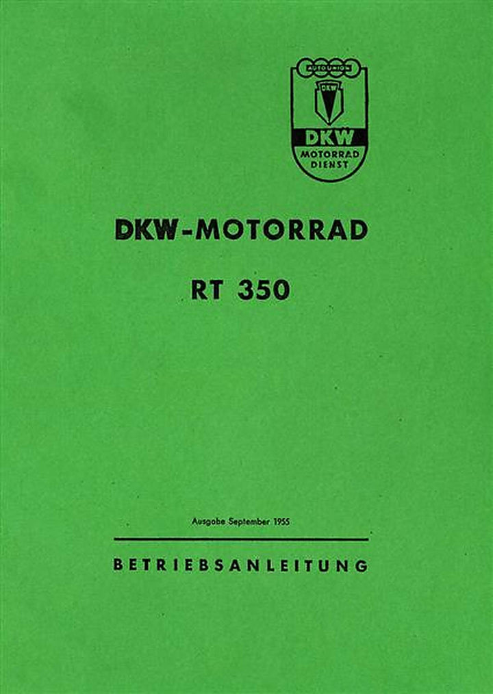 DKW RT350 und RT350S Betriebsanleitung, Buchcover