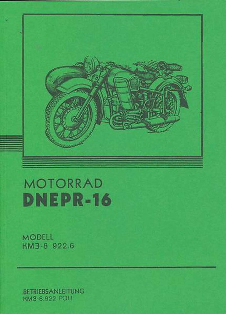 Dnepr 16 Motorrad Modell KM3-8 922.6 Betriebsanleitung, Buchcover