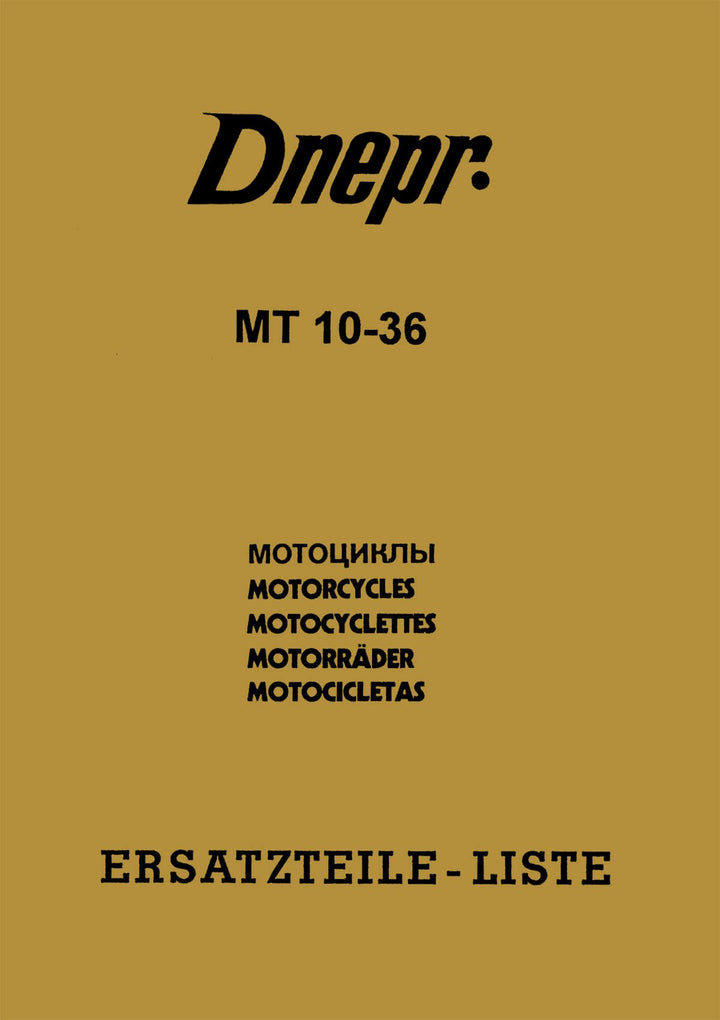 Dnepr MT10-36 Ersatzteilkatalog, Buchcover