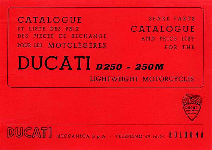 Ducati D 250 / 250 M Diana - Spare Parts Catalouge, Buchcover