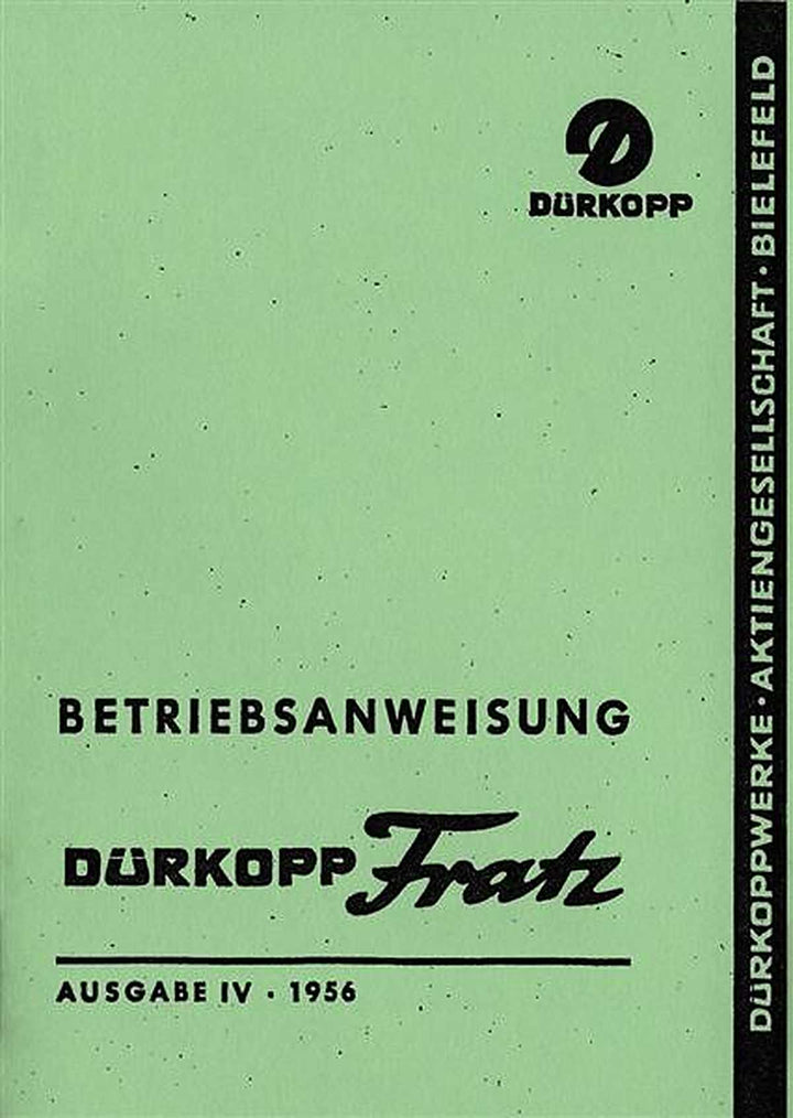 Dürkopp Fratz Bedienungsanleitung, Buchcover