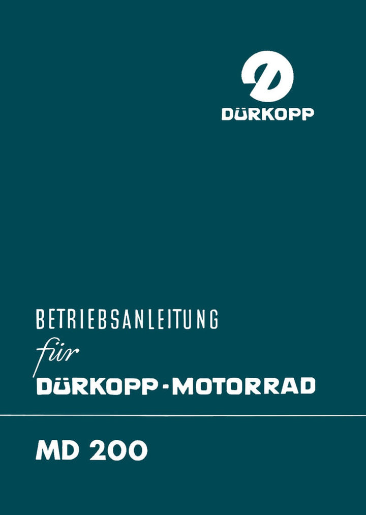 Dürkopp MD200 Betriebsanleitung, Buchcover