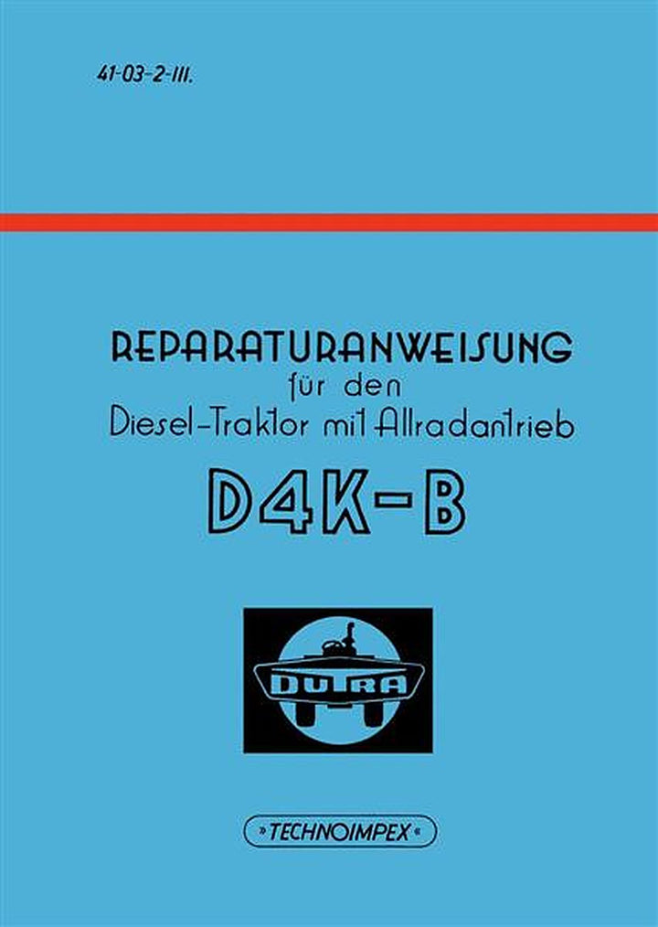 Dutra Steyr 110 Traktor Typ D4K-B Reparaturanleitung, Buchcover