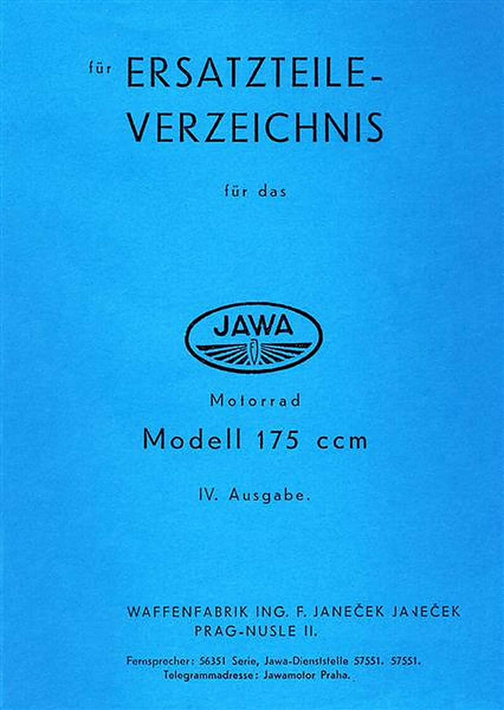 Jawa Motorrad Modell 175 ccm IV Ersatzteilkatalog, Buchcover