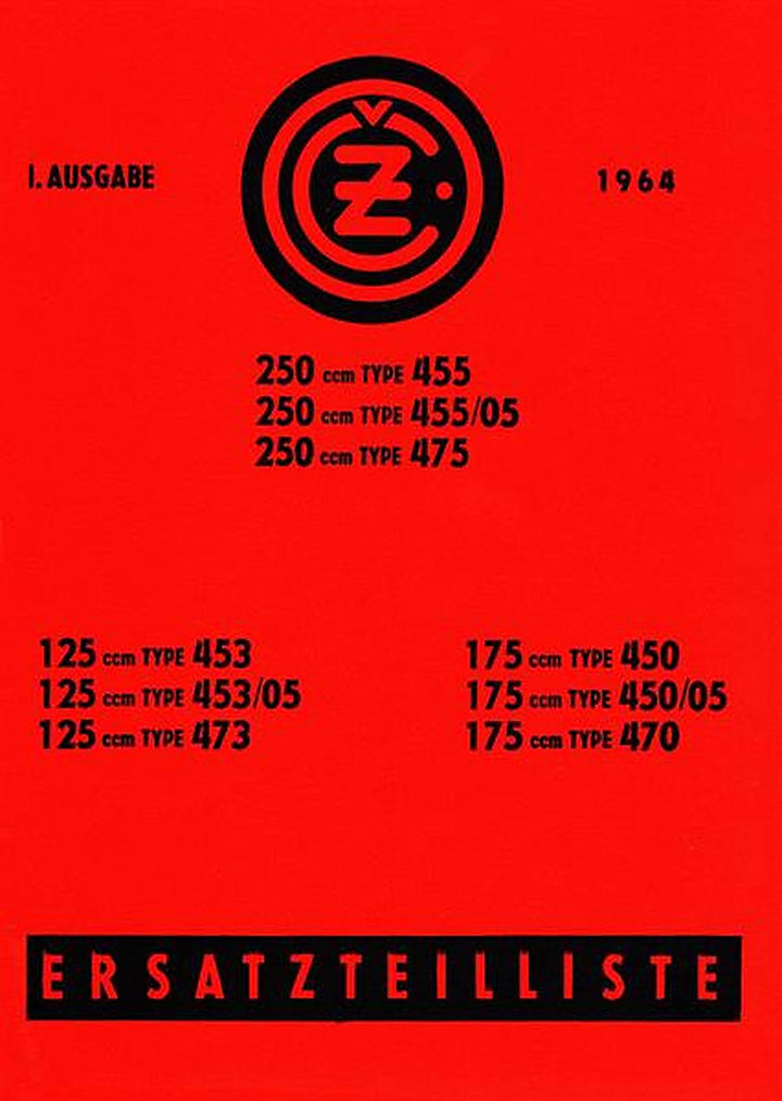 CZ 125 CZ 175 CZ 250 Ersatzteilkatalog, Buchcover